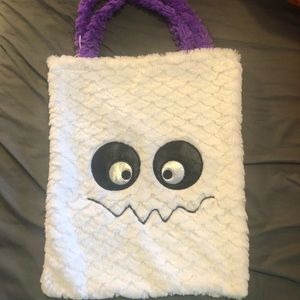 Handmade fuzzy monster tote bag